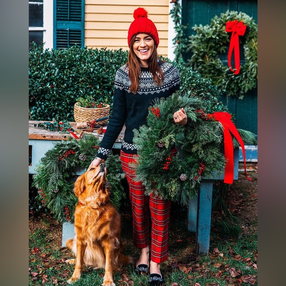 🆕 TALBOTS Black and White Isle Crew neck Long Sleeve Sweater Holiday Vibes🎄❄️ - Picture 5 of 8